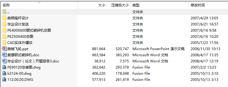 毕业设计-400*600复摆颚式破碎机