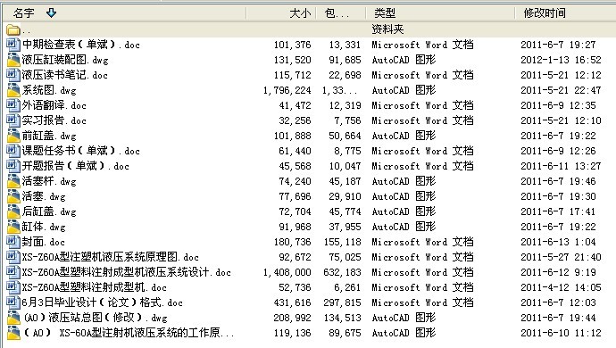 毕业设计-XS-Z60A型塑料注射成型机液压系统设计