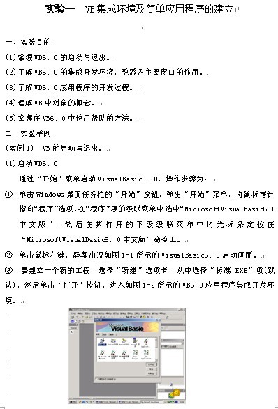《Visual Basic 程序设计》实训指导书