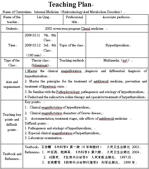 内分泌系统病(甲亢)教案
