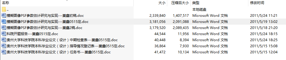 毕业设计-模糊图像PSF参数估计研究与实现