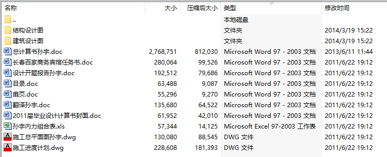 毕业设计-长春百家商务宾馆建筑、结构、施工设计