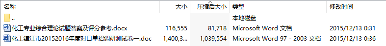 镇江市2015-2016年度对口单招文化统考调研测试题(一)《化工专业综合理论》试题及答案