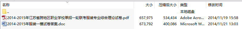 2014-2015年江苏省跨地区职业学校单招一轮联考《服装专业综合理论》试题及答案