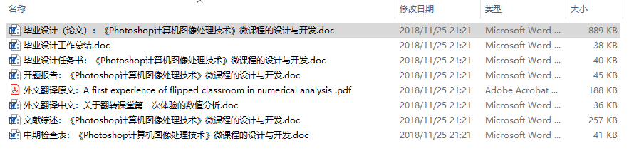 毕业论文-《Photoshop计算机图像处理技术》微课程的设计与开发
