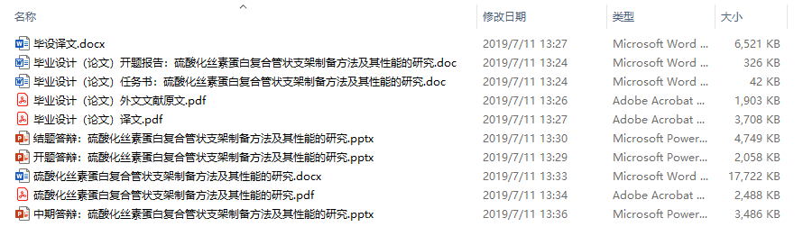 毕业论文-硫酸化丝素蛋白复合管状支架制备方法及其性能的研究