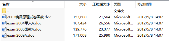 国防科学技术大学编译原理试题集(共含有4套)