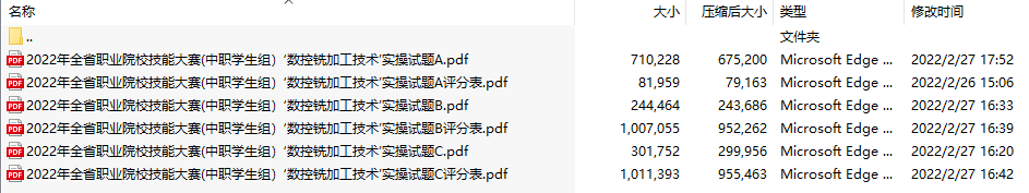 2022年全省职业院校技能大赛(中职学生组)数控铣加工技术实操试卷(共3套)