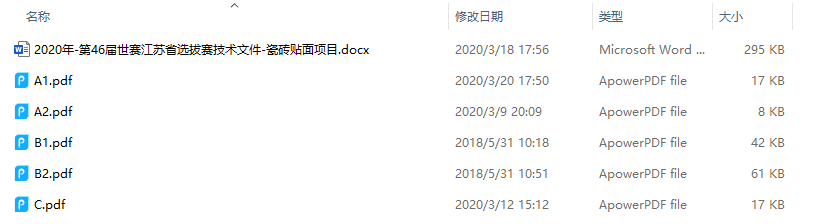 第46届世界技能大赛江苏省选拔赛瓷砖贴面项目技术文件及样题