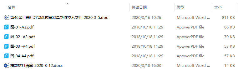 第46届世界技能大赛江苏省选拔赛家具制作项目技术文件及样题